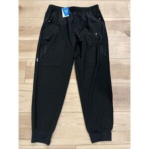 Northyard Mens Large Athletic Joggers Pants Black Quick Dry Gym Track Training